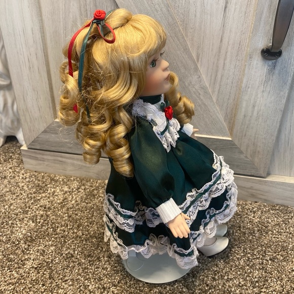 Soft Expressions 12” Genuine Fine Bisque Porcelain Doll Christmas - Picture 7 of 11